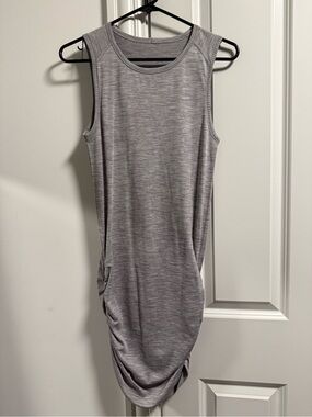 lululemon athletica Gray Sleeveless Ruched Tank Dress